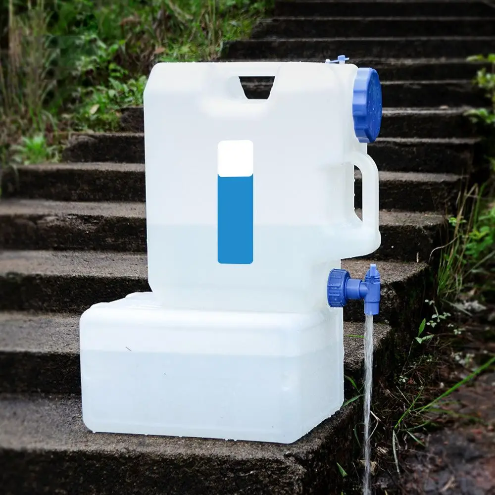 Depósito de agua para Camping Pokich recipiente de agua para beber en casa Cubo de almacenamiento de contenedores de agua para acampar al aire libre auto-conducción 15L