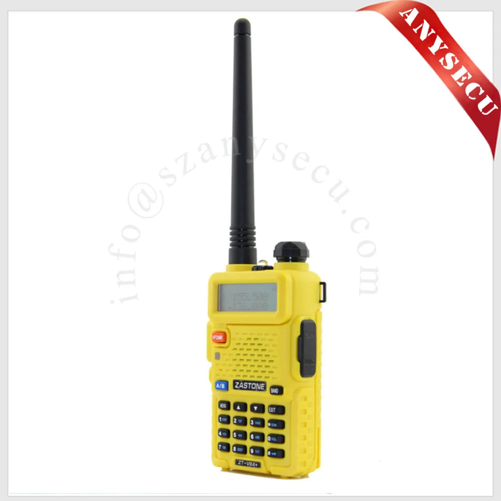 

Hot Sale Dual band Two Way Radio Zastone ZT-V8 Yellow UHF/VHF 136-174MHz 400-480MHz 7.4V 1800 mAh Battery Similar Baofeng UV-5R
