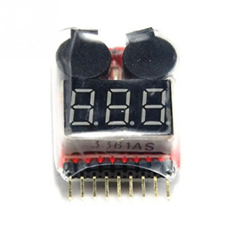 

Lipo Battery Voltage Tester volt meter monitor buzzer Alarm 1-8s3.7V-22.2V
