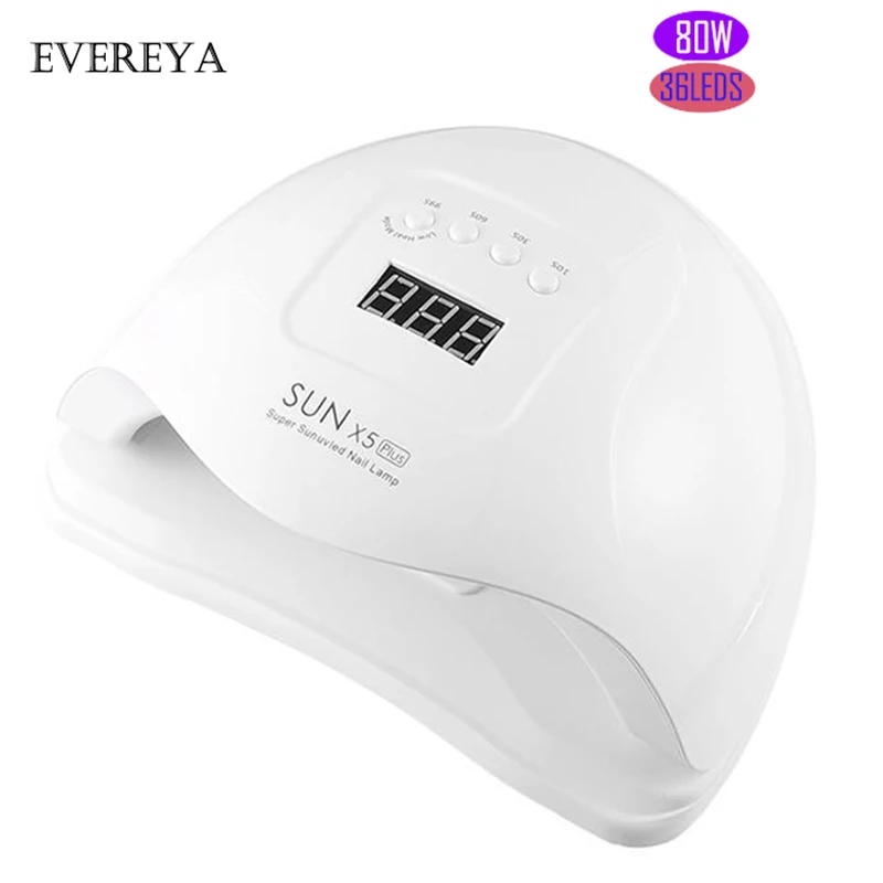 Новое поступление 80 Вт УФ светодиодная лампа для сушки ногтей SUN X PLUS 36 светодиодов УФ-лампа для всех типов Гель-лак для ногтей 60 s/90 s таймер USB красота