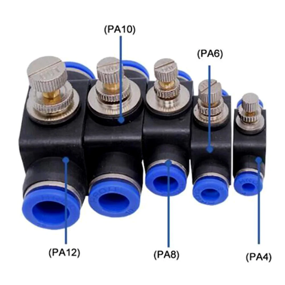 

1PC LSA Pipeline Regulating Throttle Valve PA SA 4/6/8/10/12mm Cylinder Air Source Pneumatic Push In Fittings