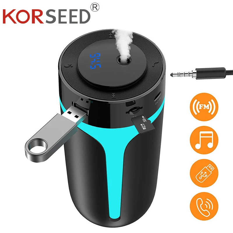 

Korseed car Bluetooth 5.0 transmitter Aroma humidifier hands-free MP3 music player compatible with AUX TF U disk