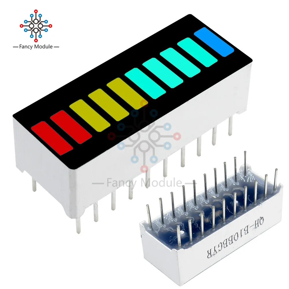 

2Pcs 10 Segment LED Bargraph Light Display Module Bar Graph Ultra Bright Red Yellow Green Blue Colors Multi-color DIY Wholesale