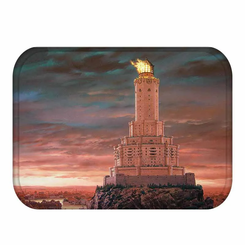 New Welcome Mats Retro Castle Print Area Rug Doormats Bathroom Kitchen Carpet Home Sand Free Mats Living Room Anti-Slip Rug