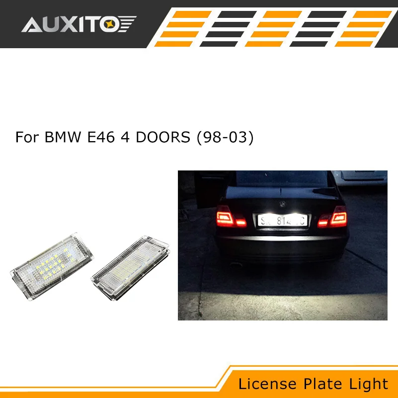 

2Pcs CANBUS LED License Plate Lights 3528SMD Number Plate Light BULBS For BMW E46 4D 1998 1999 2000 2001 2002 2003