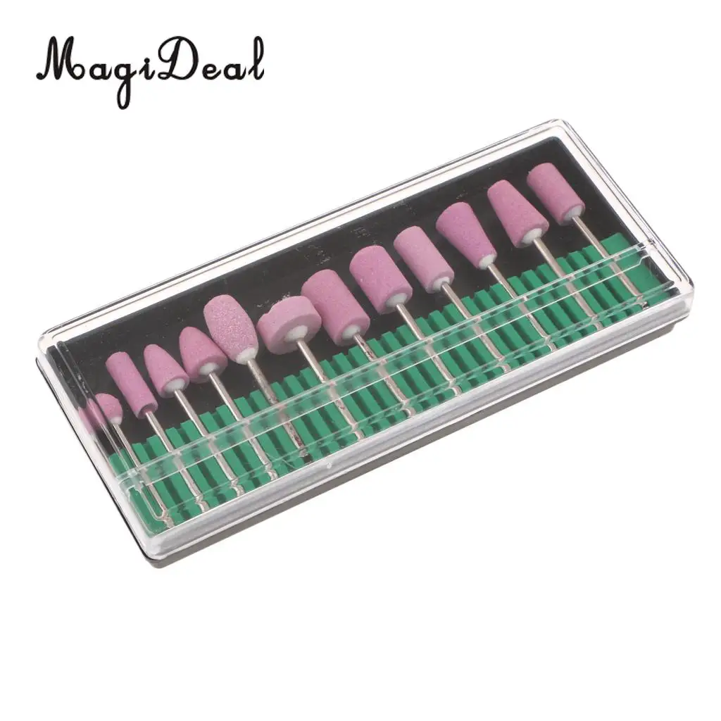 12PCS Nail Bits File Polishing Head Electric Drill Bit Grinding Replacement Manicure Pedicure Tools Set