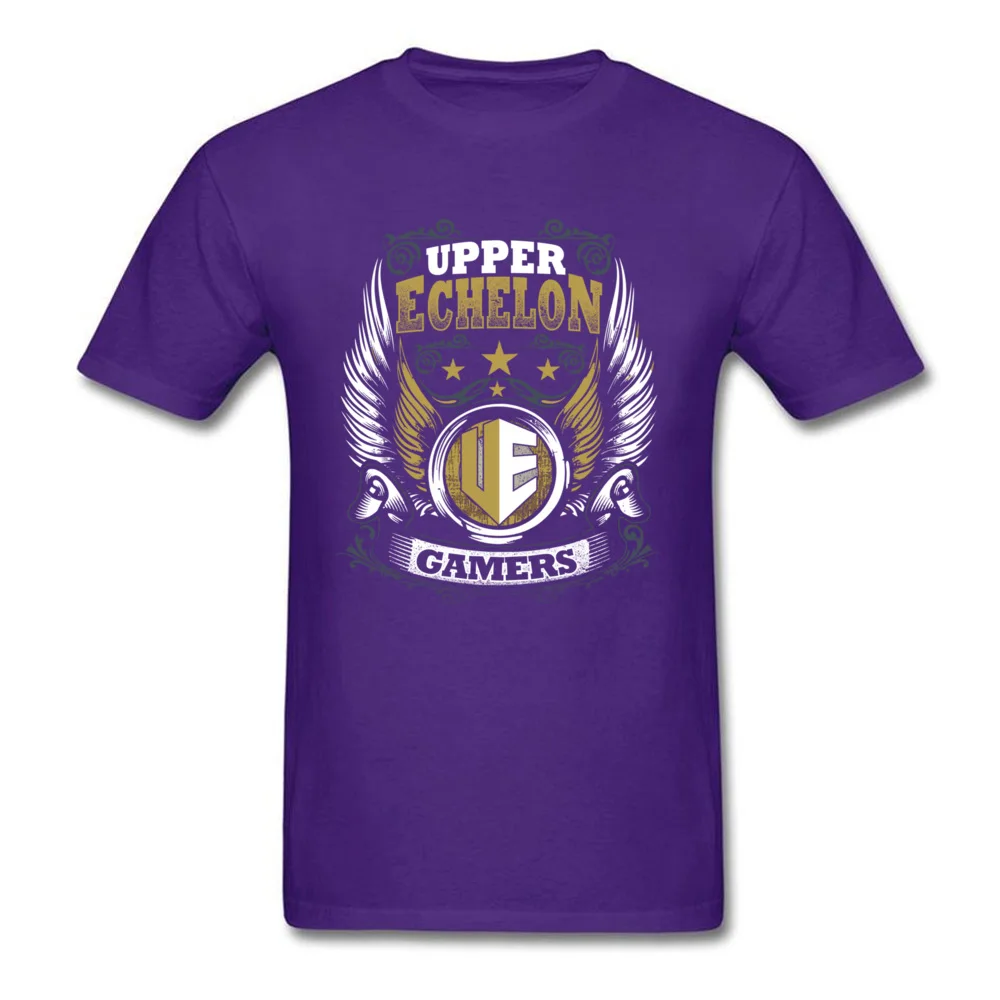 Upper Echelon Gold Crest 100% Cotton Fabric Tshirts for Men Short Sleeve Tees Hip Hop Labor Day O-Neck Tops Shirts Hip hop Upper Echelon Gold Crest purple