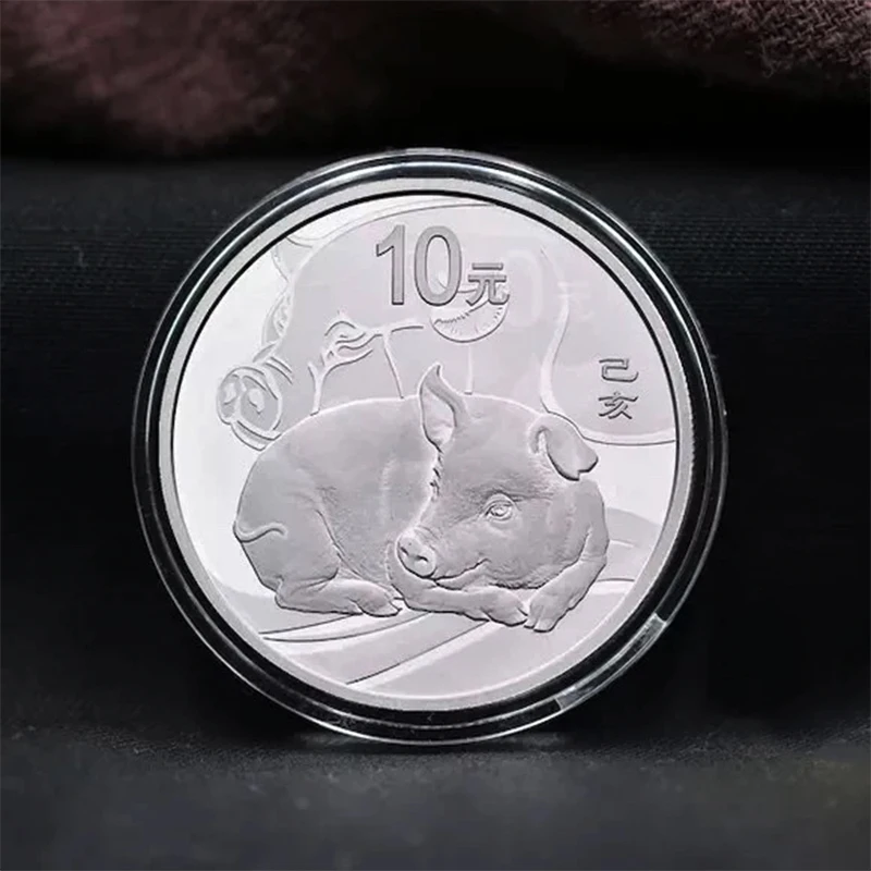 

China 2019 lunar animal Pig 30g silver coin proof with COA & box chinese Zodiac real pure 999 silver coin original asia coins