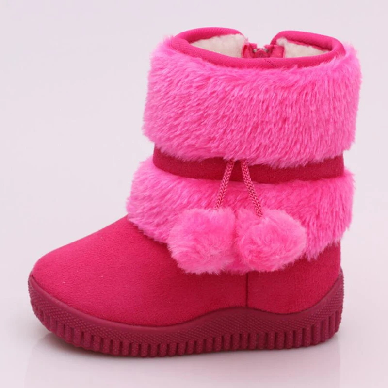 Winter Girls Boots 2018 New Cute Suede Platform Snow Boots Children Shoes for Girl Regular Warm