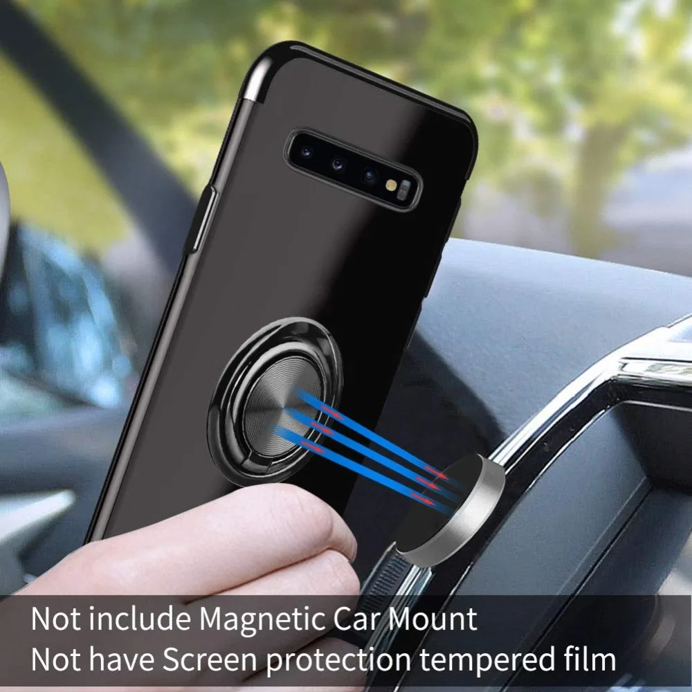Case For Samsung Galaxy S10 E S10 Plus Cover Ring Kickstand Magnetic Car Mount Plating TPU Case For Samsung Galaxy S9 S8 Plus (5)