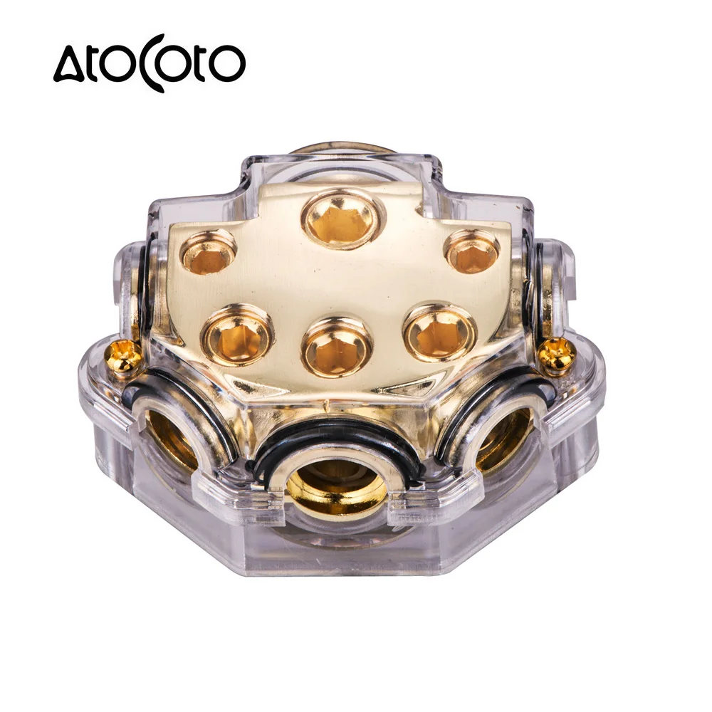 

AWG 0 Gauge Input 2/4/8 Gauge Output Car Power/Ground Distribution Block Holder Sockets