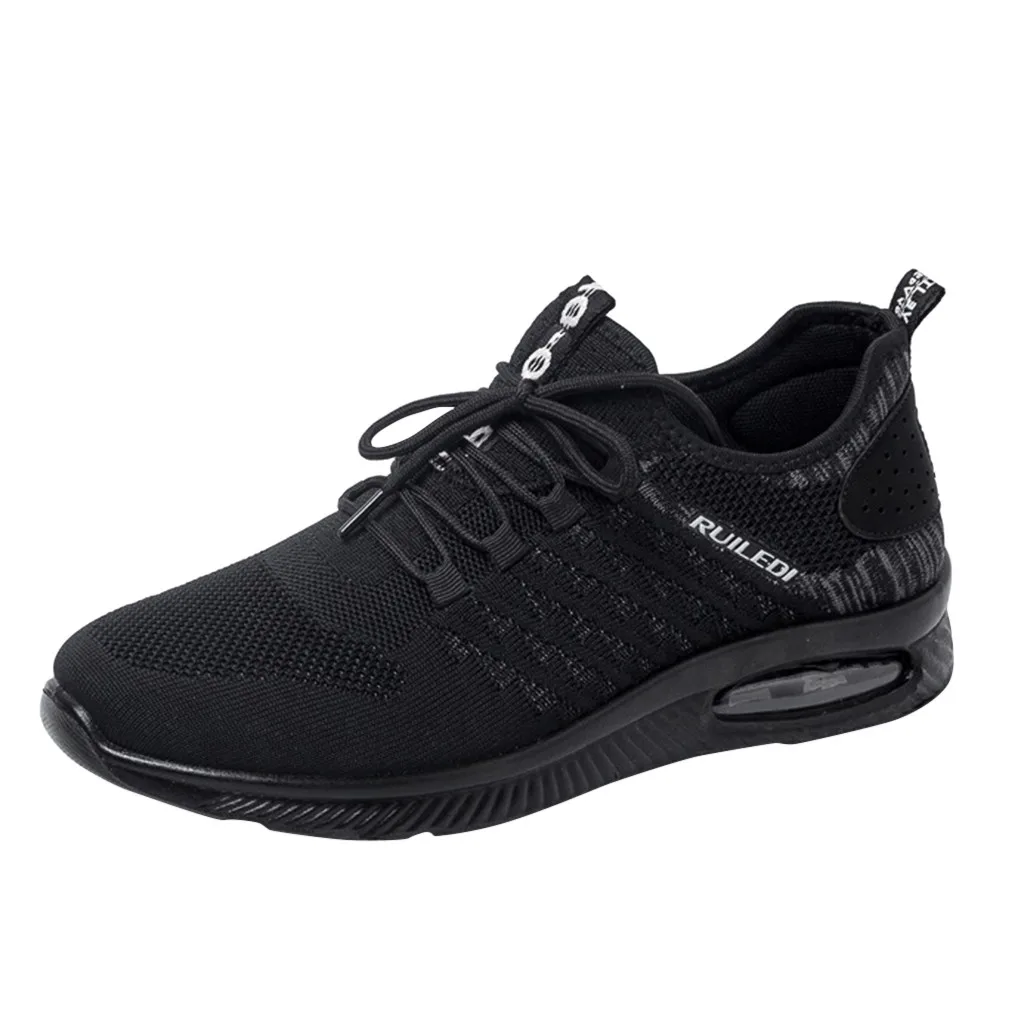Мужская повседневная обувь с воздушной подушкой мужские кроссовки дышащие сетчатые Мужская обувь для ходьбы Мужская обувь со шнуровкой Вулканизированная обувь# G4 - Цвет: Черный