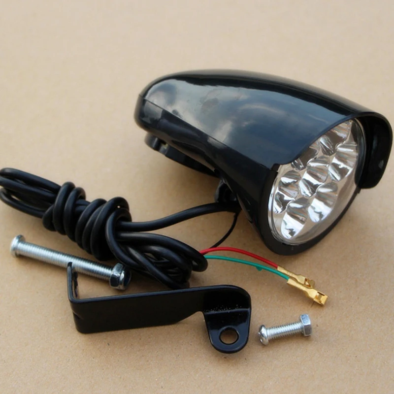 Flash Deal 7LED 18W Bike Light Electric Scooter Lamp Headlight Lighting 100lm with Horn #D# 3