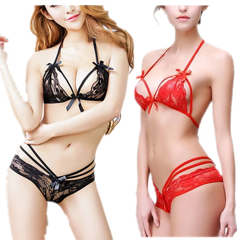 sexy lingerie set hot Exotic Apparel lace bra + t pants women lingerie