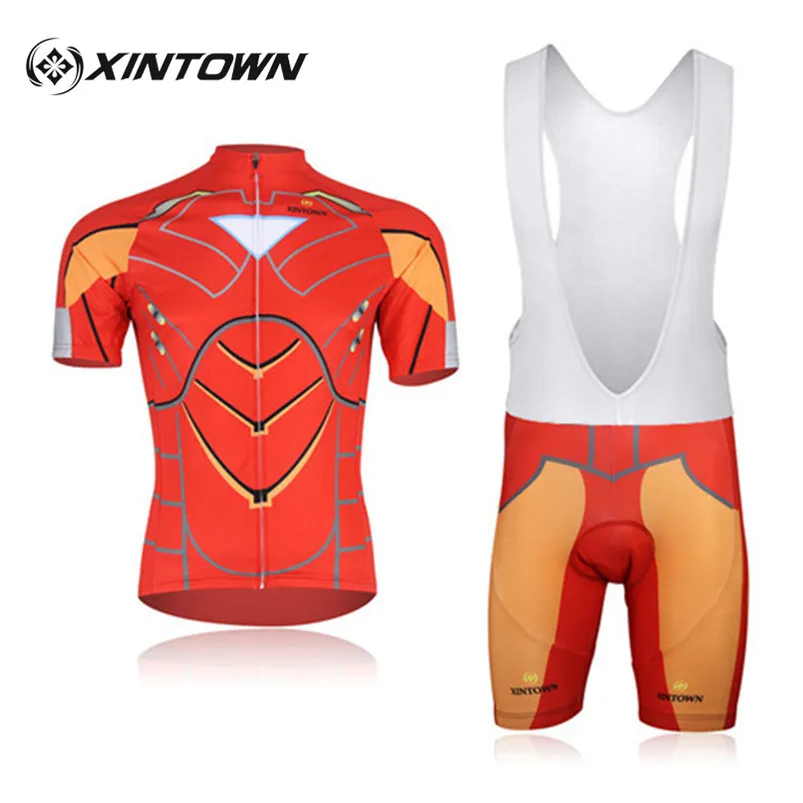 

XINTOWN Focus Super Hero Iron Captain America Superman Spiderman Batman Bicycle Jersey Short Sleeves Knickers Bib Shorts Sets