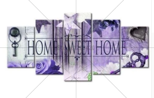 

5D DIY Diamond Painting Home Sweet Home 5PCS Multi Pictures Combination Embroidery Mosaic Cross Stitch sets Home Decoration