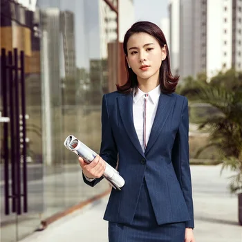 

High Quality Fabric Fashion Striped Women Blazers Coat Ladies Office Jackets Female Outwear Uniforms Designs Tops Clothes