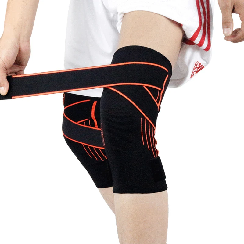 

Nylon Treatment Arthritis Knee Pad Support Safety Weaving Protection Elastic Running Bandage Sport Kneepad Braces Fitness