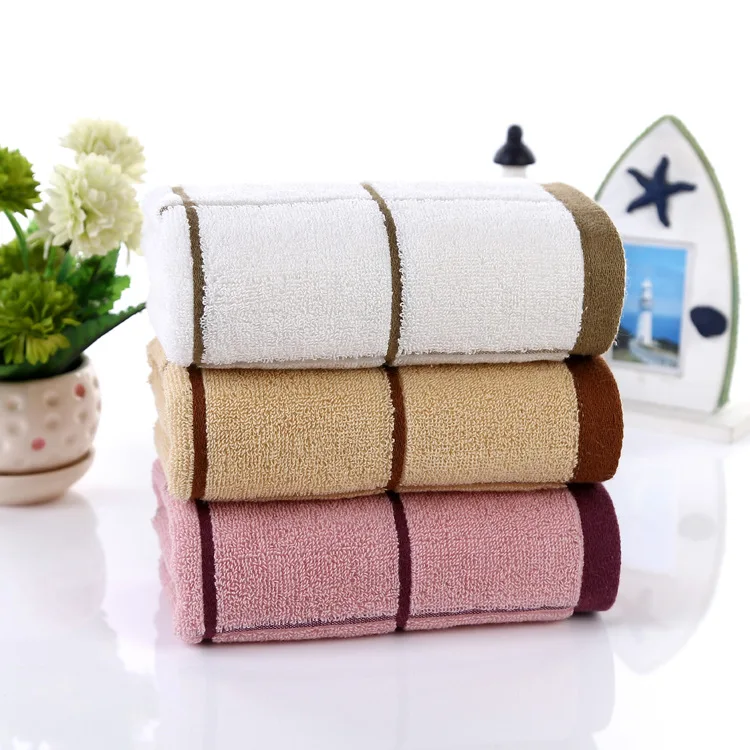 34*74cm luxury high quality 100 Cotton Plaid Striped hand Brand towel