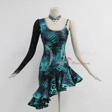 Стиль латинского танца костюмы старших сексуальные печатные камни латинские танцы платье для женщин латинские танцы конкурс платья S-4XL 114