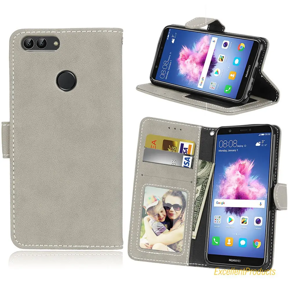 

Luxury Retro Scrub PU Flip Case for Huawei P SMART Wallet Cover For Coque Huawei P SMART phone Fundas etui caso