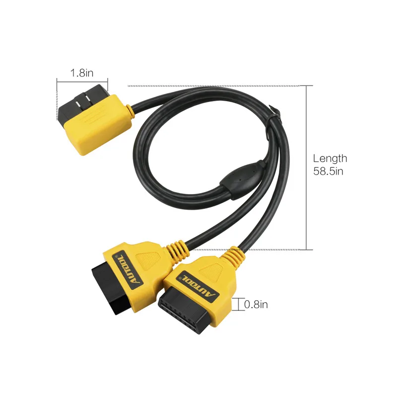 AUTOOL OBD2 Y Splitter 2 в 1 Удлинительный кабель 16pin OBDII штекер к гнезду соединитель расширителя