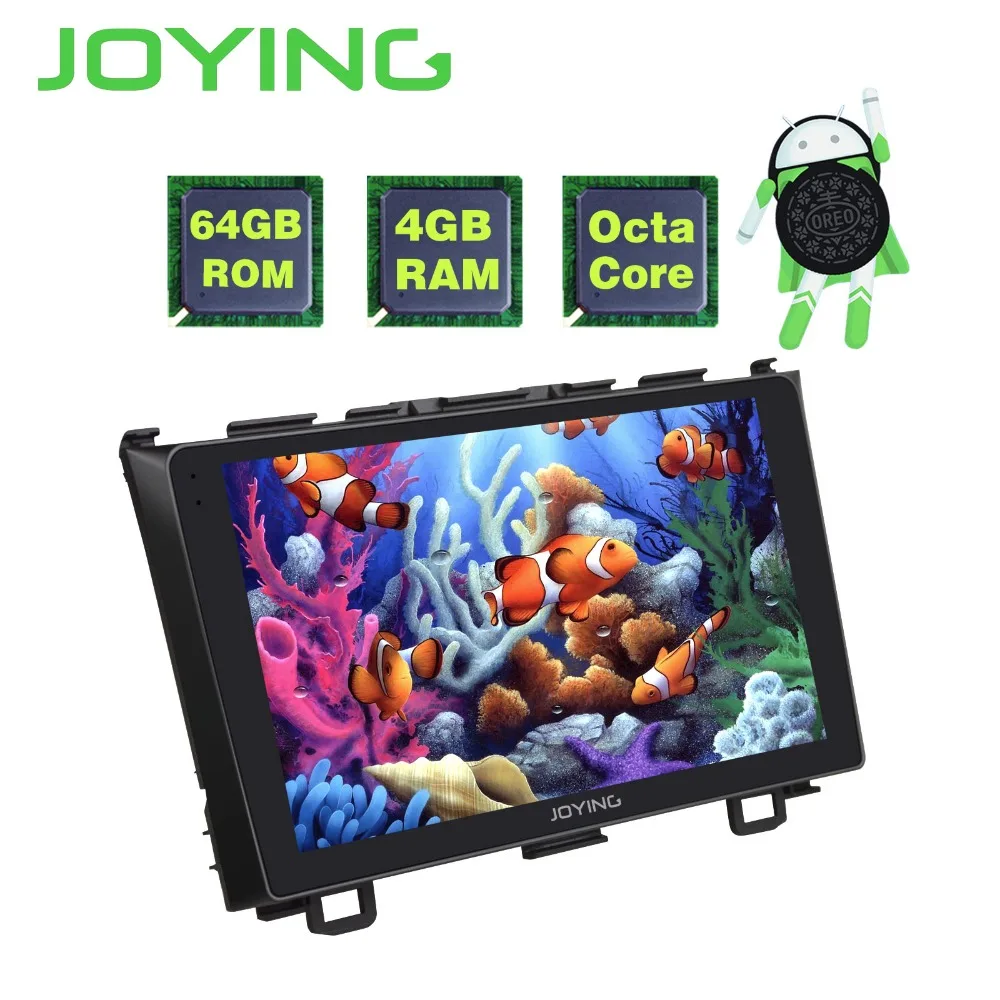 Top JOYING 9" IPS Screen Android 8.1 Car Radio Stereo Player HU GPS Navi For Honda CRV 2007-2011 WiFi+BT+SWC+RDS+4GB+64GB Octa Core 3