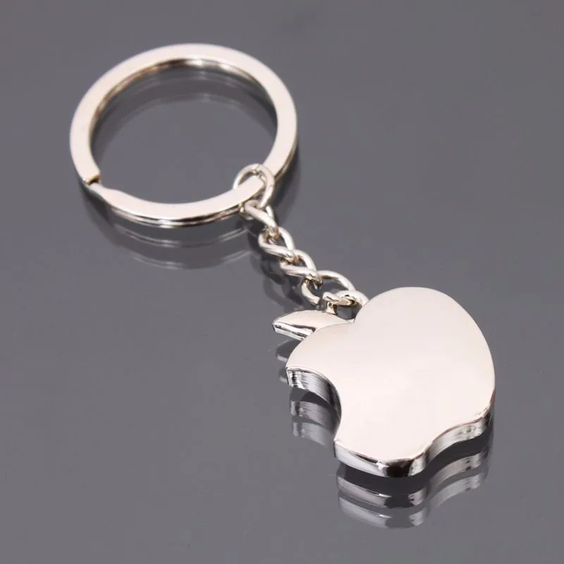 Hot 12 pcs /lot wholesale stylish silver Color apple women Men Keyring