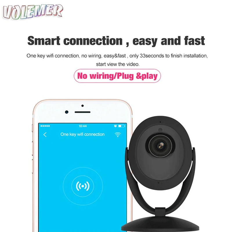 

100%Original Volemer Home Security Ip Camera Wifi Full Hd 1080P Infrared Night Vision Mobile Monitoring 110 Wide Angle Webcam