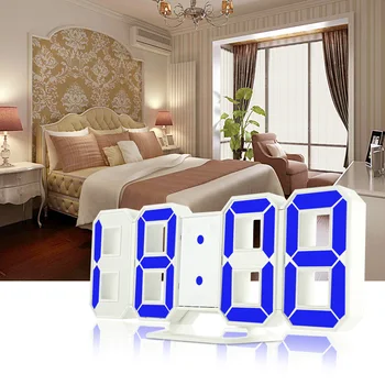 

Original 3D LED Table Clock Modern Wall Clock Digital Watches 12/24 Hours Display Clock Mechanism Alarm Snooze Desk Alarm Clock