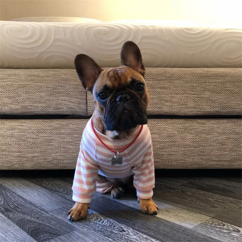 Pet Dog Clothes Striped Dog Jumpsuit Pajamas Dog Coats Dog Clothingfrench bulldog Chihuahua Puppy Knitted Coat Pet Apparel16