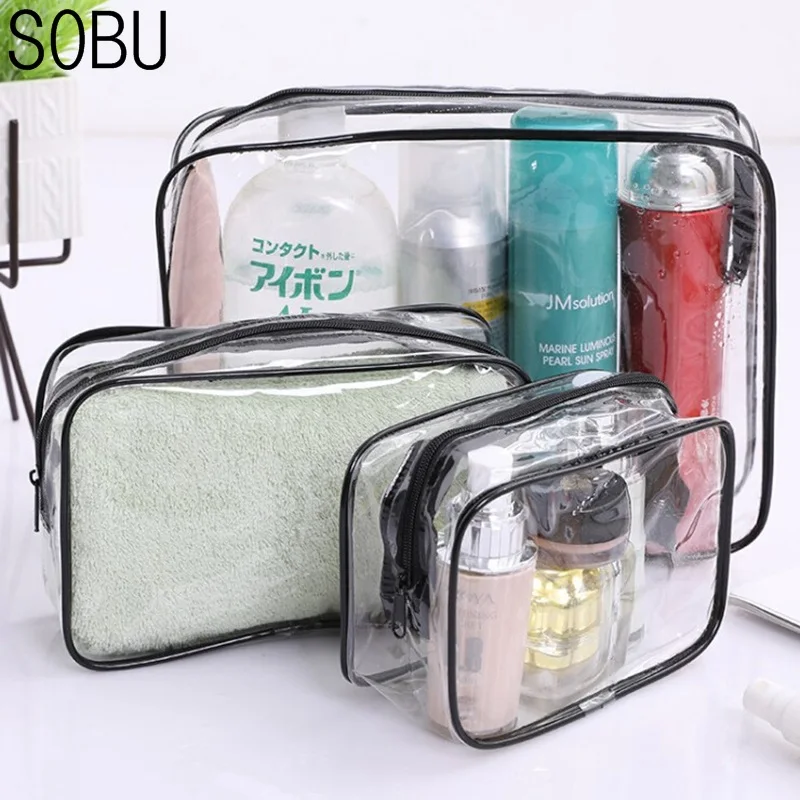  Waterproof Transparent PVC Cosmetic Bag Women Make Up Case Travel Zipper Makeup Beauty Wash Organiz