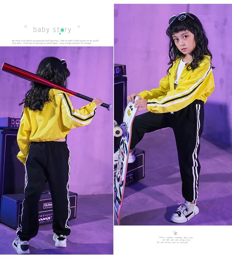 Toddler Spring clothes For Girls Short Top Loose pants Jazz Hip hop Dance kids costumes girls boutique sets (14)