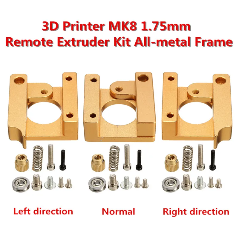  MK8 extruder aluminium extrusion block DIY KIT 1.75mm Filament Remote Extruder All-metal Frame For Makerbot Reprap 3D Printer 