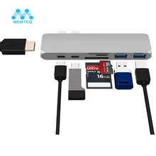 MEMTEQ два порта тип-c к USB 3,1 HDMI адаптер 4K с тип-c HDMI TF SD слот для MacBook samsung S8 концентратор 3,0
