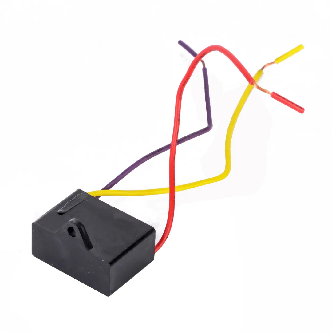 1pc Black CBB61 Capacitor 1.5uF+2.5uF 3 Wires AC 250V 50/60Hz