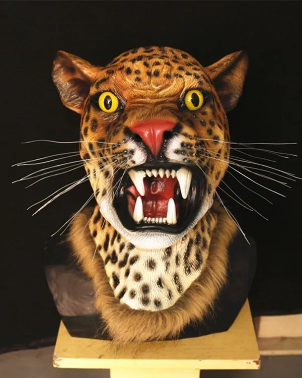 

Carnival Party Supplies Masquerade Cosplay Leopard Panther Animal Head Latex Jaguar Mask