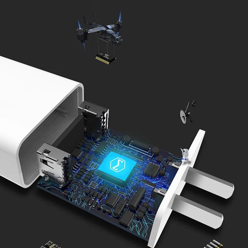 Зарядное устройство ROCK с 3 USB портами и светодиодным дисплеем универсальное