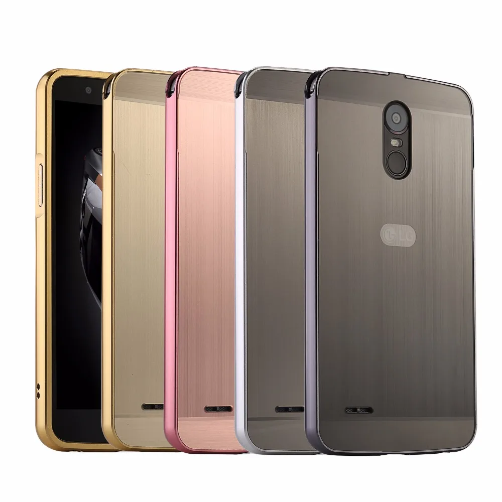

Phone Case For LG Stylus 3 Metal Aluminum Frame with Brushed Back Cover Hard Case For LG Stylus 3 5.7'' Phone Shell Housing