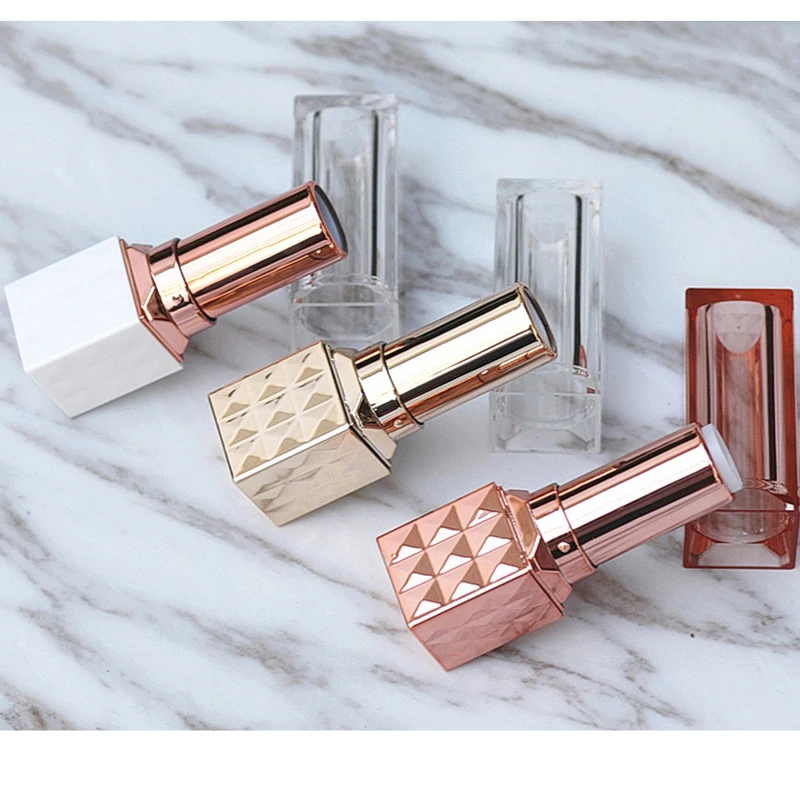 

DIY High-grade 12.1mm Empty Plastic White Rose Gold Lipstick Tube Travel Cosmetic Container Lip Balm Tubes Bottles 20pcs/lot
