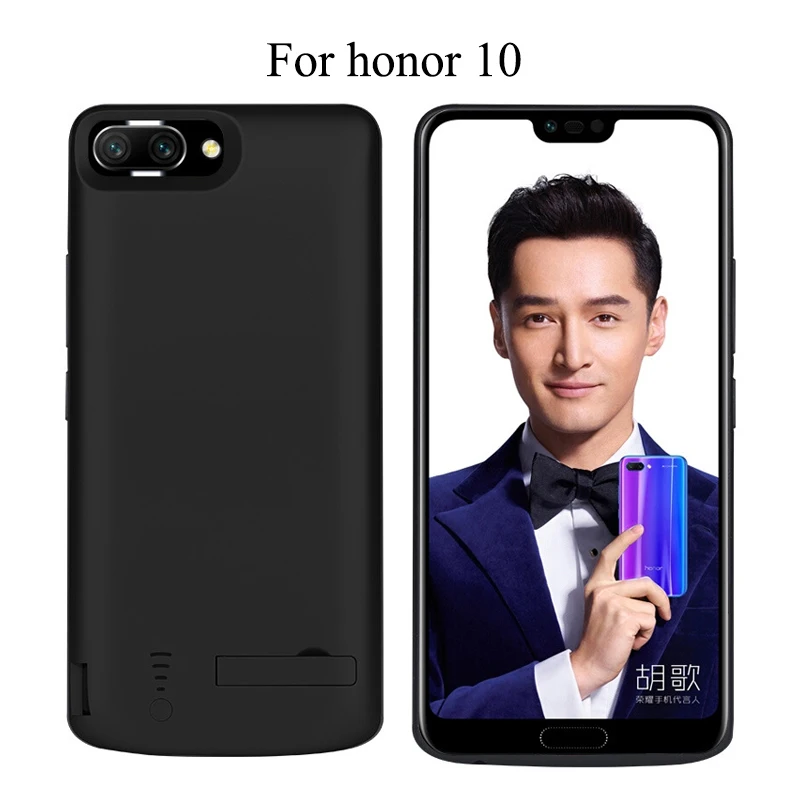 

NEW For HUAWEI honor 10 / COL 6500mAh External power bank Charger pack battery phone TPU Frame case cover with bracket holder