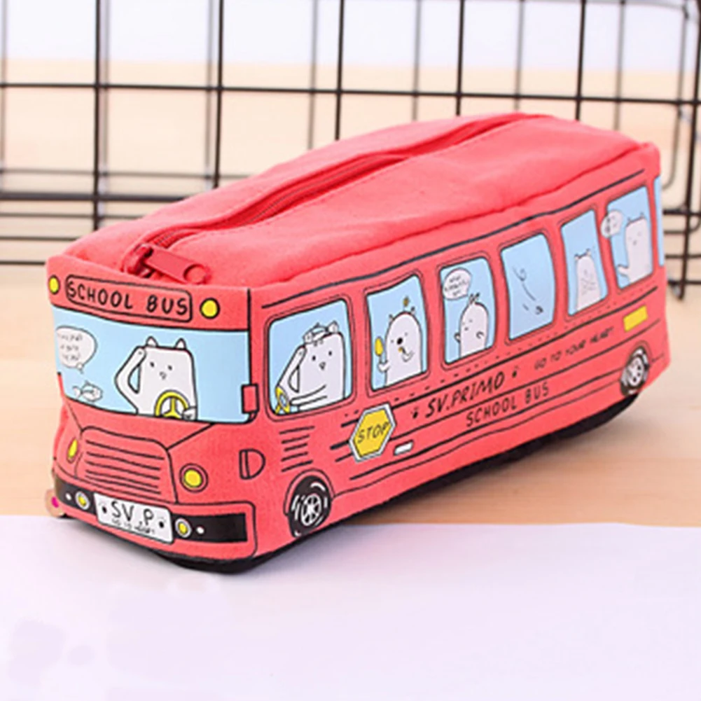 

Bus Pencil Case Pen Bag Make-up Bags,Cute Creative Bus Pencil Stationery Pouch Pen Case Pencil Case for School/Office