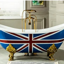 7" CUPC одобрено отдельно стоящая железная внутренняя ванна чугунная двойная тапочка Ванна 1005