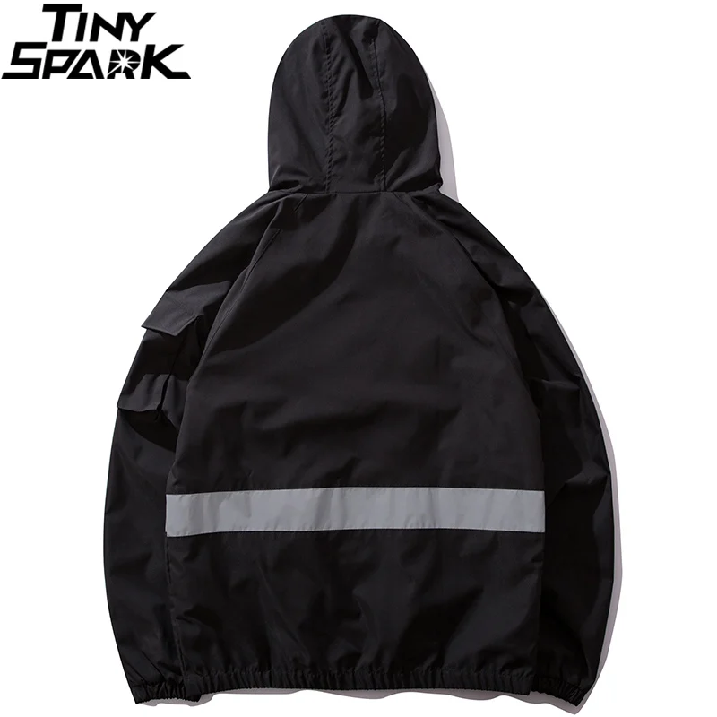 Harajuku 3M Reflective Jacket Men Hip Hop Streetwear Hooded Jacket Windbreaker Spring 2019 Color Block Track Jacket Coat Hoodie Harajuku 3M Reflective Jacket Men Hip Hop Streetwear Hooded Jacket Windbreaker Spring 2019 Color Block Track Jacket Coat Hoodie