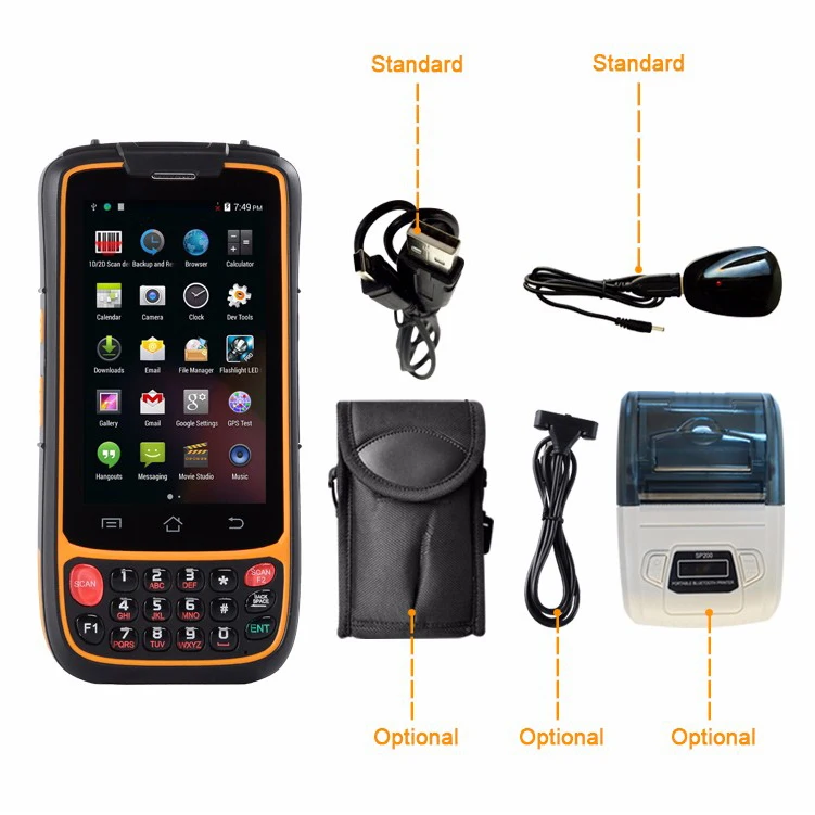 Coletor de Dados Industrial sem Fio Terminal de Dados Scanner de Código de Barras 2d a Laser Portátil Robusto Móvel Pda Android Dispositivo 4g 1d 9 barcode scanner