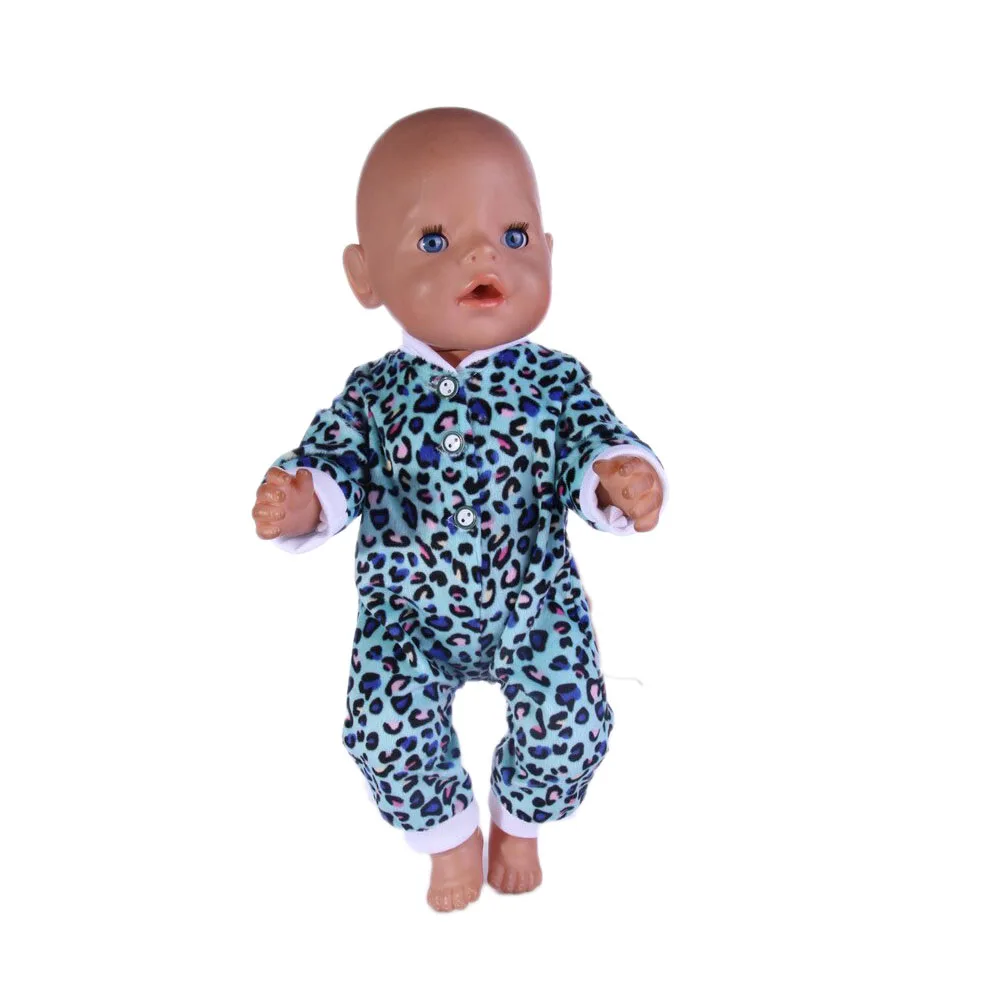 ZXZ куклы Baby Born Одежда синий Леопардовый Костюм из нескольких предметов Fit 43 см Zapf