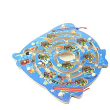 Творческие деревянные ложки магнитных шариков ручка лабиринт головоломка настольная детская деревянная toys.6 конструкции