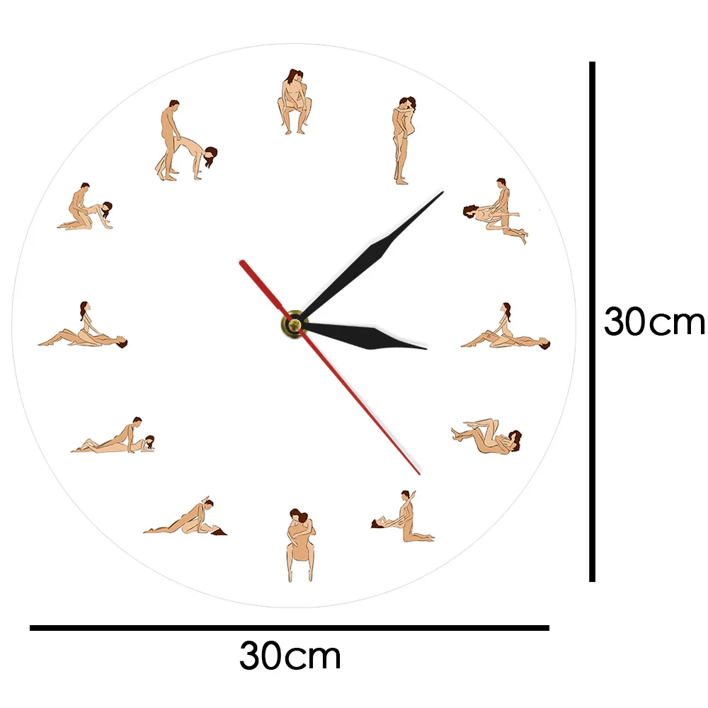Сексуальные эротические современные настенные часы, 12 секс-позиций, декоративные настенные часы, Камасутра, для взрослых, настенное искусство, забавный секс-подарок для пары