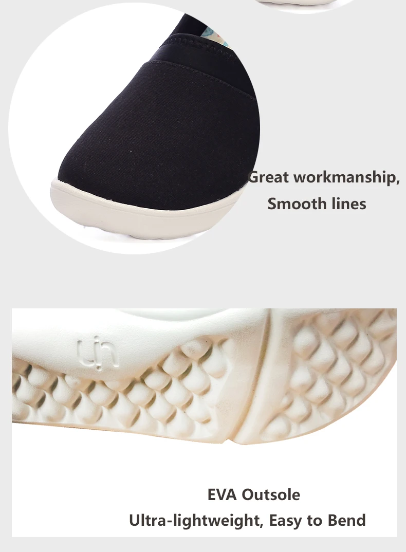 UIN Valencia/Повседневная парусиновая обувь на плоской подошве; женские удобные лоферы без шнуровки; дышащая и мягкая базовая обувь; очень легкая
