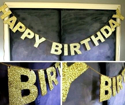 

Sundry Gold Sparkly Glitter Banner Happy Birthday Banner Bride to Be Wedding Showers Banner Glitter Party Photo Backdrop